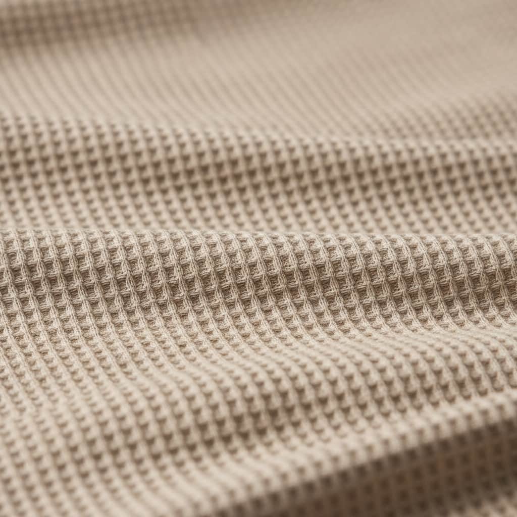 Gros plan macro d'un tissu de maillot de bain en polyamide côtelé montrant un motif tricoté texturé