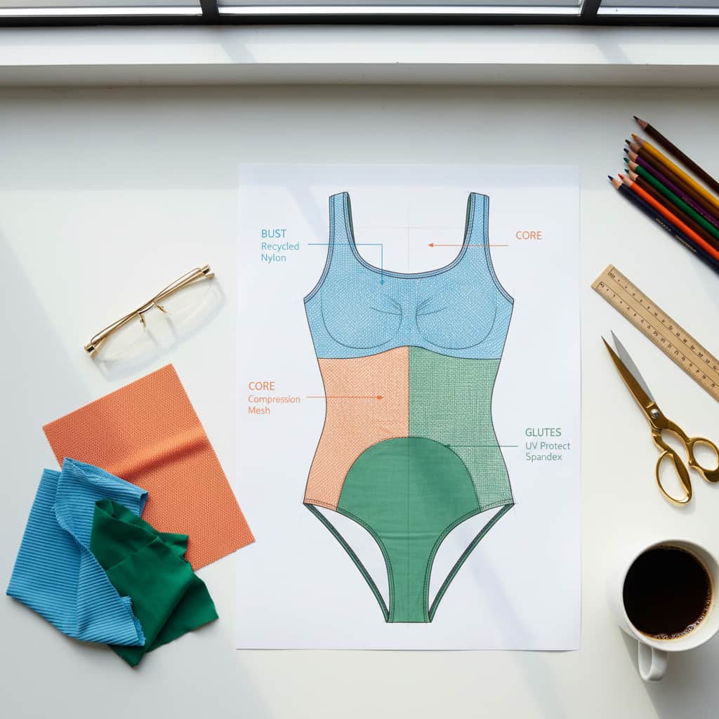 Mappatura del corpo nei costumi da bagno: Zonizzazione dei tessuti per una vestibilità performante