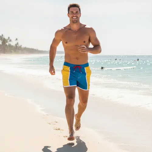 Micro-calções de banho com debrum contrastante em estilo nostalgia do surf